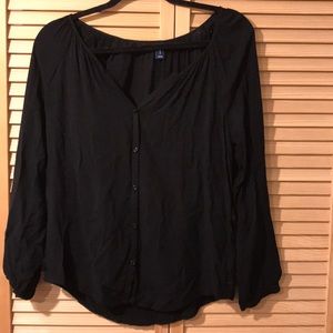 Black button down blouse